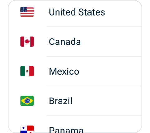 Daishu connect step 2, choose VPN server location